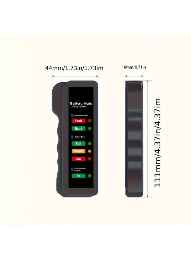 Red Digital Car Battery Tester 12V BM310 Alternator Analyzer For Vehicle Motorcycle - Image 2